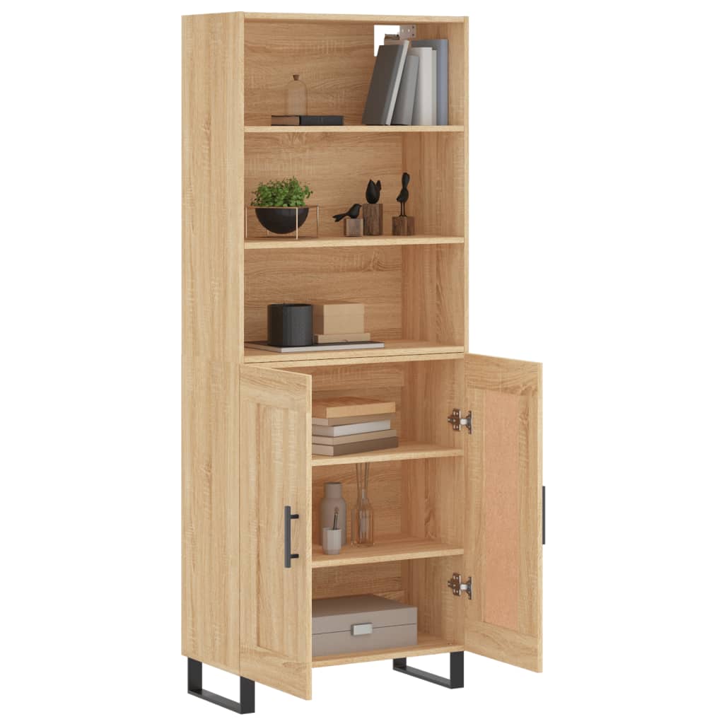 Hoge kast 69,5x34x180 cm bewerkt hout sonoma eikenkleurig