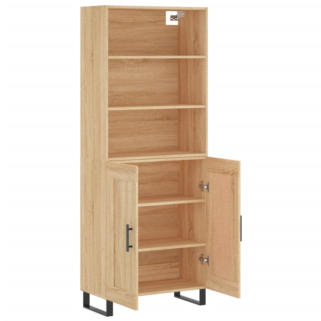 Hoge kast 69,5x34x180 cm bewerkt hout sonoma eikenkleurig