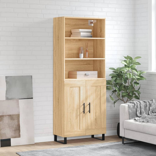 Hoge kast 69,5x34x180 cm bewerkt hout sonoma eikenkleurig