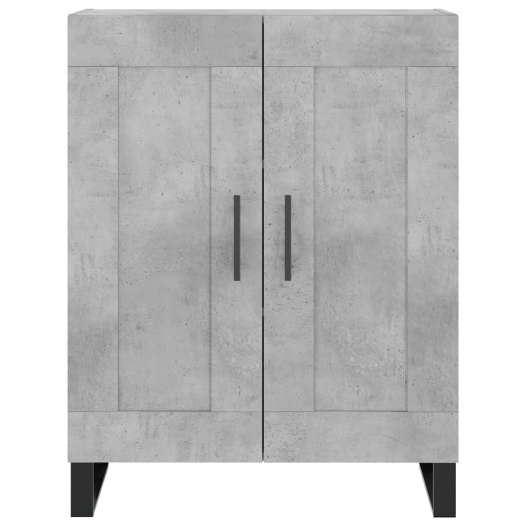 Hoge kast 69,5x34x180 cm bewerkt hout betongrijs
