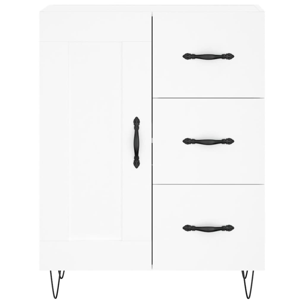 Hoge kast 69,5x34x180 cm bewerkt hout wit