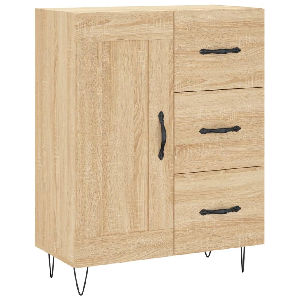 Hoge kast 69,5x34x180 cm bewerkt hout sonoma eikenkleurig