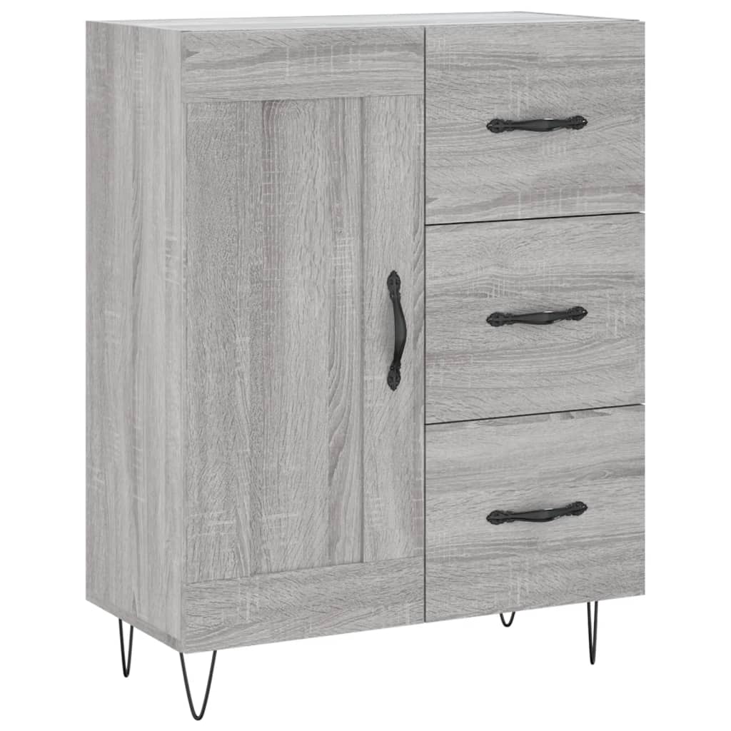 Hoge kast 69,5x34x180 cm bewerkt hout grijs sonoma eikenkleurig
