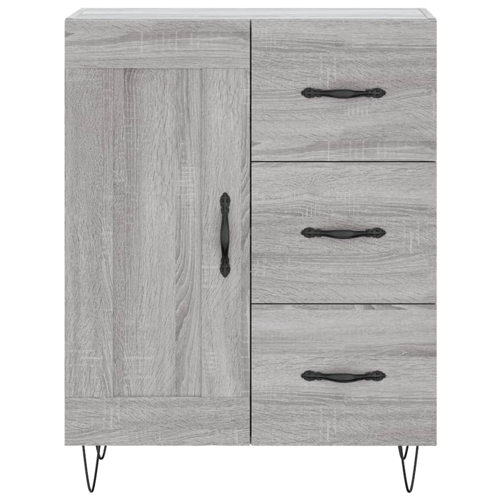 Hoge kast 69,5x34x180 cm bewerkt hout grijs sonoma eikenkleurig