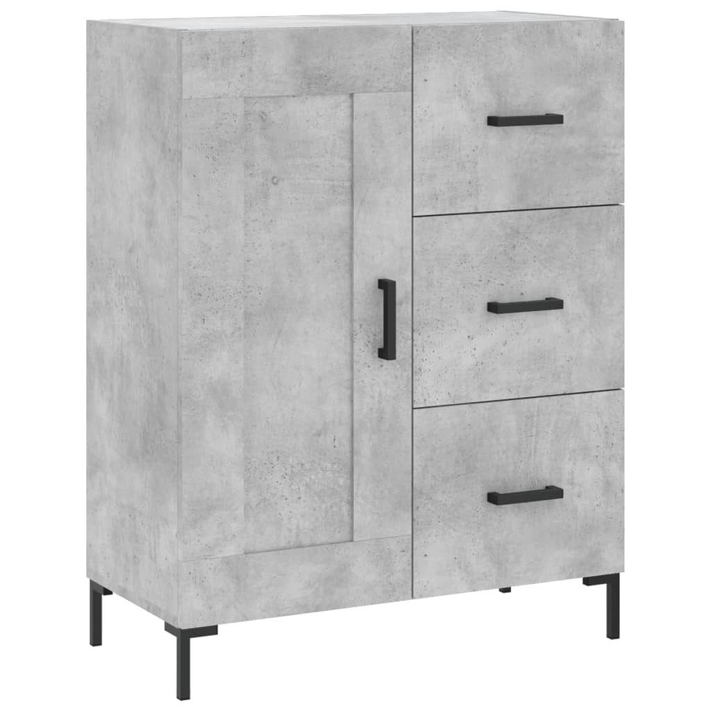 Hoge kast 69,5x34x180 cm bewerkt hout betongrijs