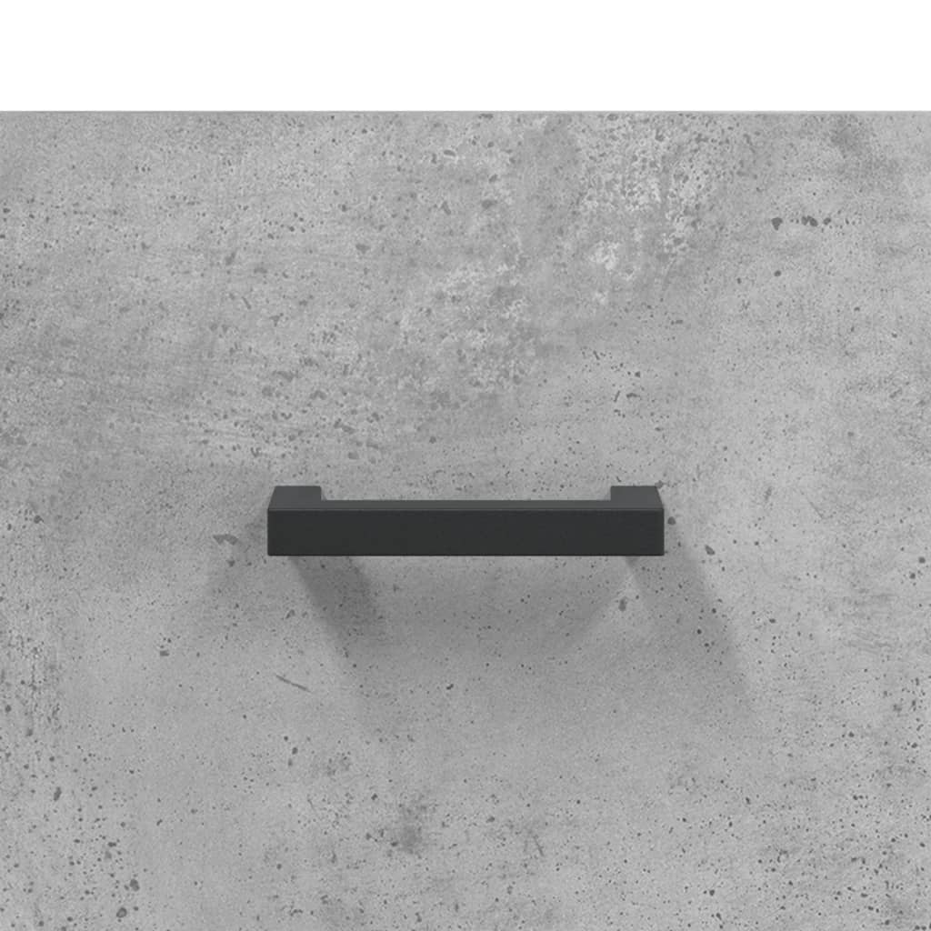 Hoge kast 69,5x34x180 cm bewerkt hout betongrijs