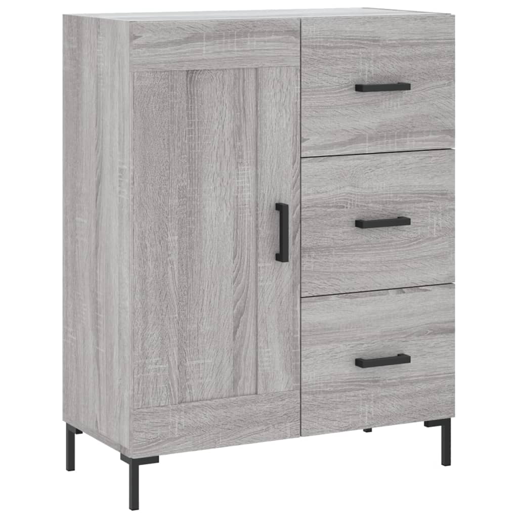 Hoge kast 69,5x34x180 cm bewerkt hout grijs sonoma eikenkleurig