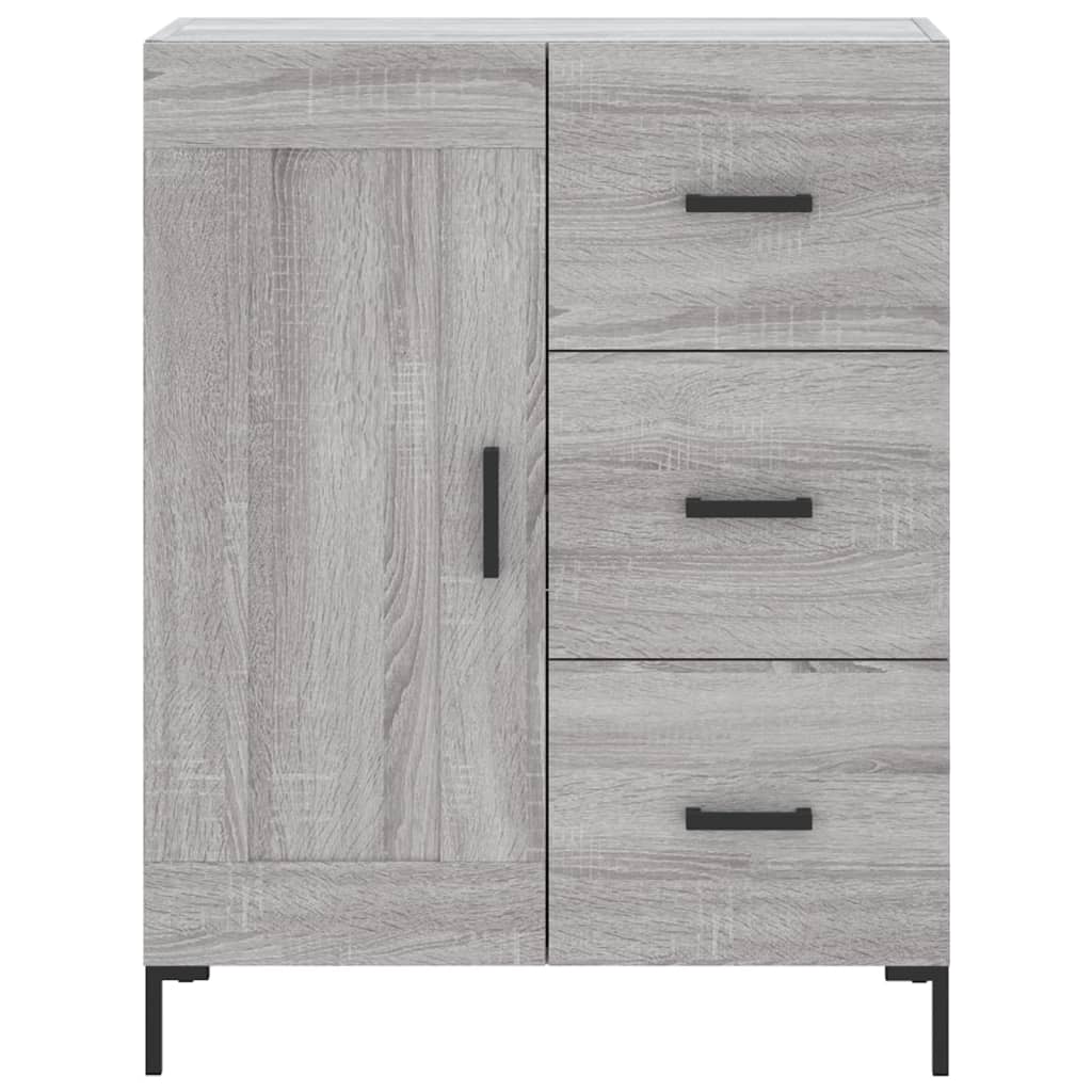 Hoge kast 69,5x34x180 cm bewerkt hout grijs sonoma eikenkleurig