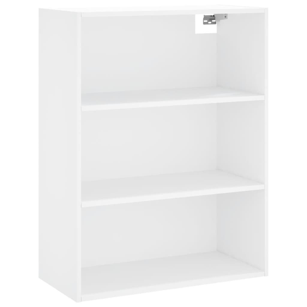Hoge kast 69,5x34x180 cm bewerkt hout wit