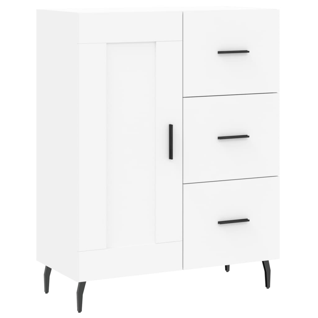 Hoge kast 69,5x34x180 cm bewerkt hout wit