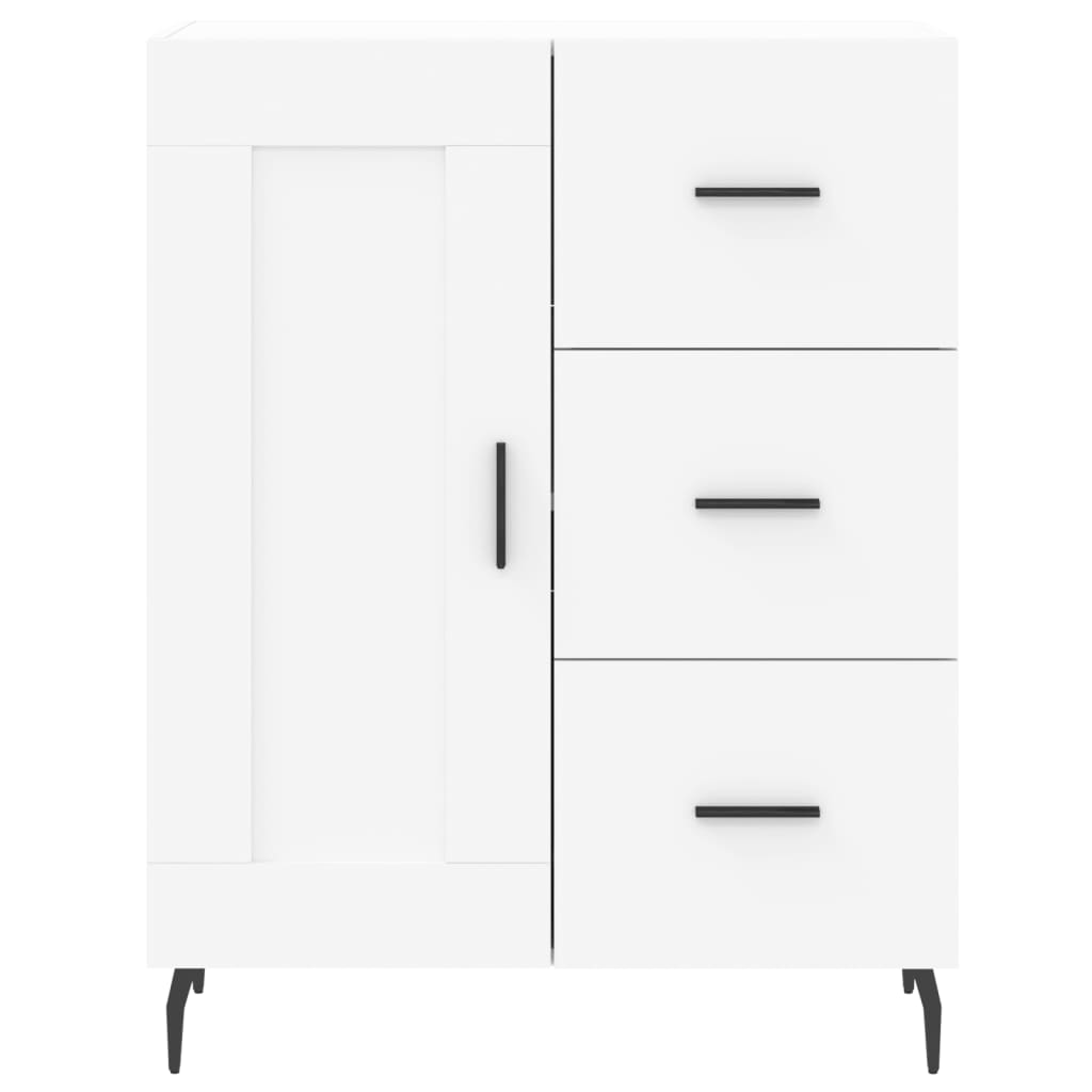 Hoge kast 69,5x34x180 cm bewerkt hout wit