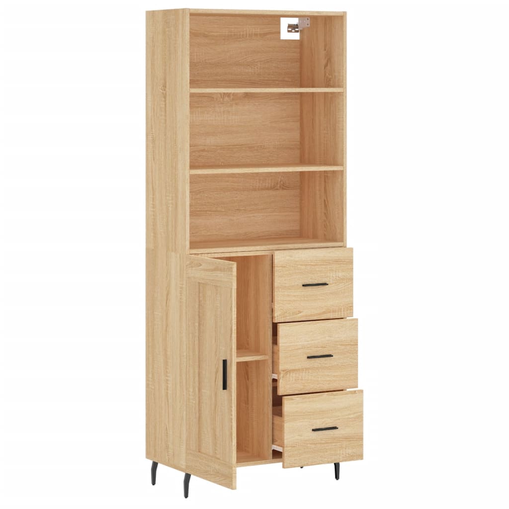Hoge kast 69,5x34x180 cm bewerkt hout sonoma eikenkleurig