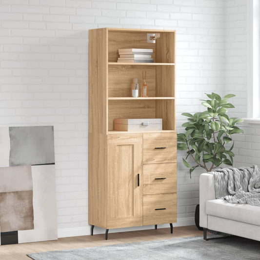 Hoge kast 69,5x34x180 cm bewerkt hout sonoma eikenkleurig