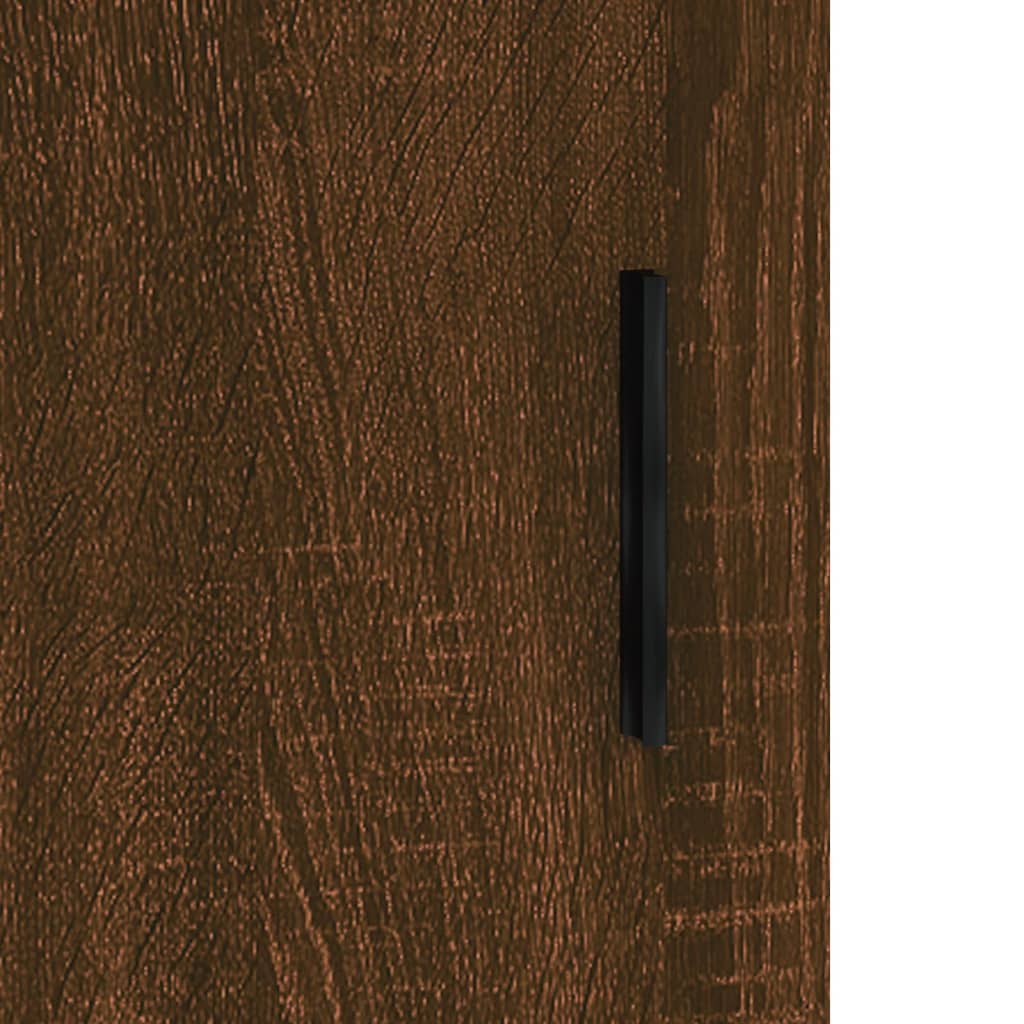 Hoge kast 69,5x34x180 cm bewerkt hout bruin eikenkleur