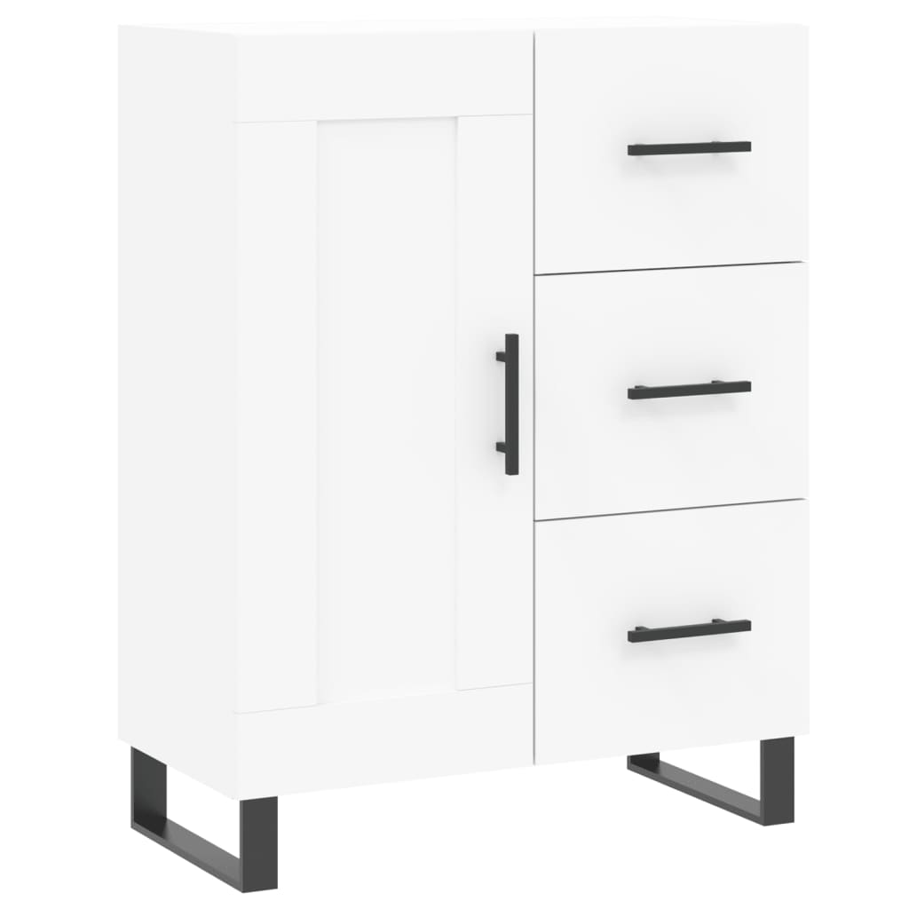 Hoge kast 69,5x34x180 cm bewerkt hout wit