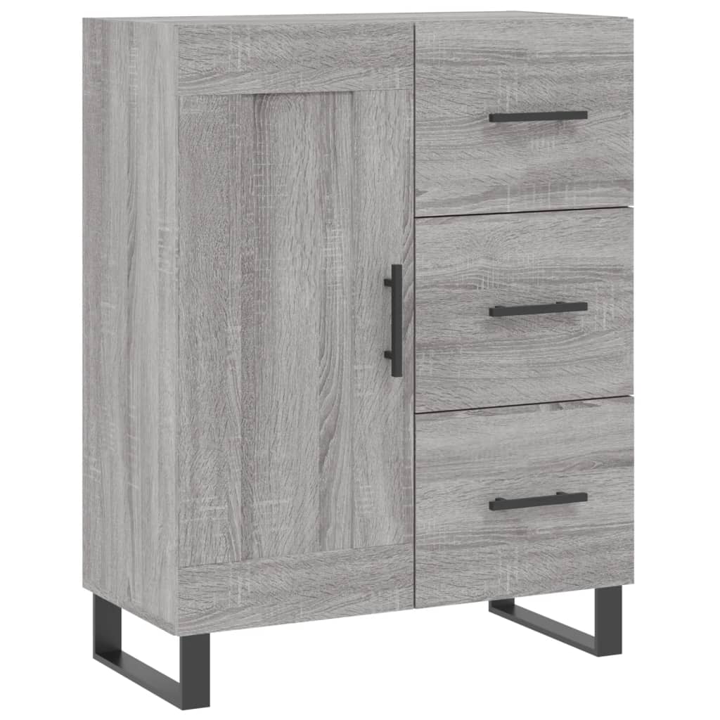 Hoge kast 69,5x34x180 cm bewerkt hout grijs sonoma eikenkleurig