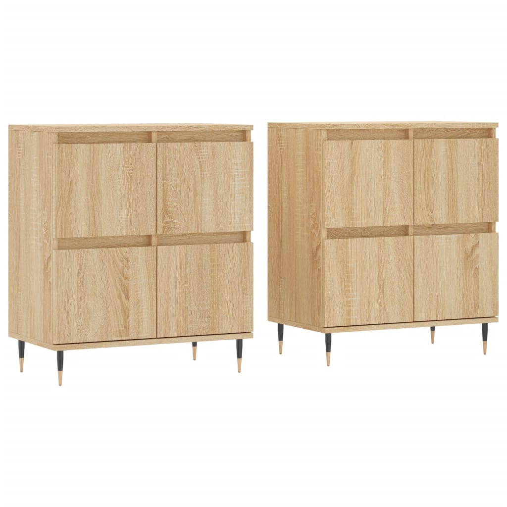 Dressoirs 2 st bewerkt hout sonoma eikenkleurig