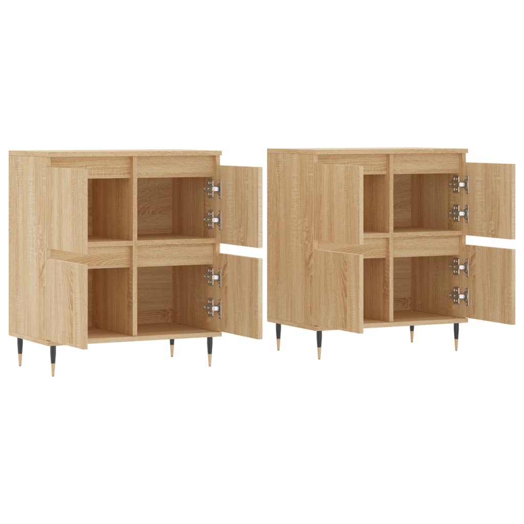 Dressoirs 2 st bewerkt hout sonoma eikenkleurig