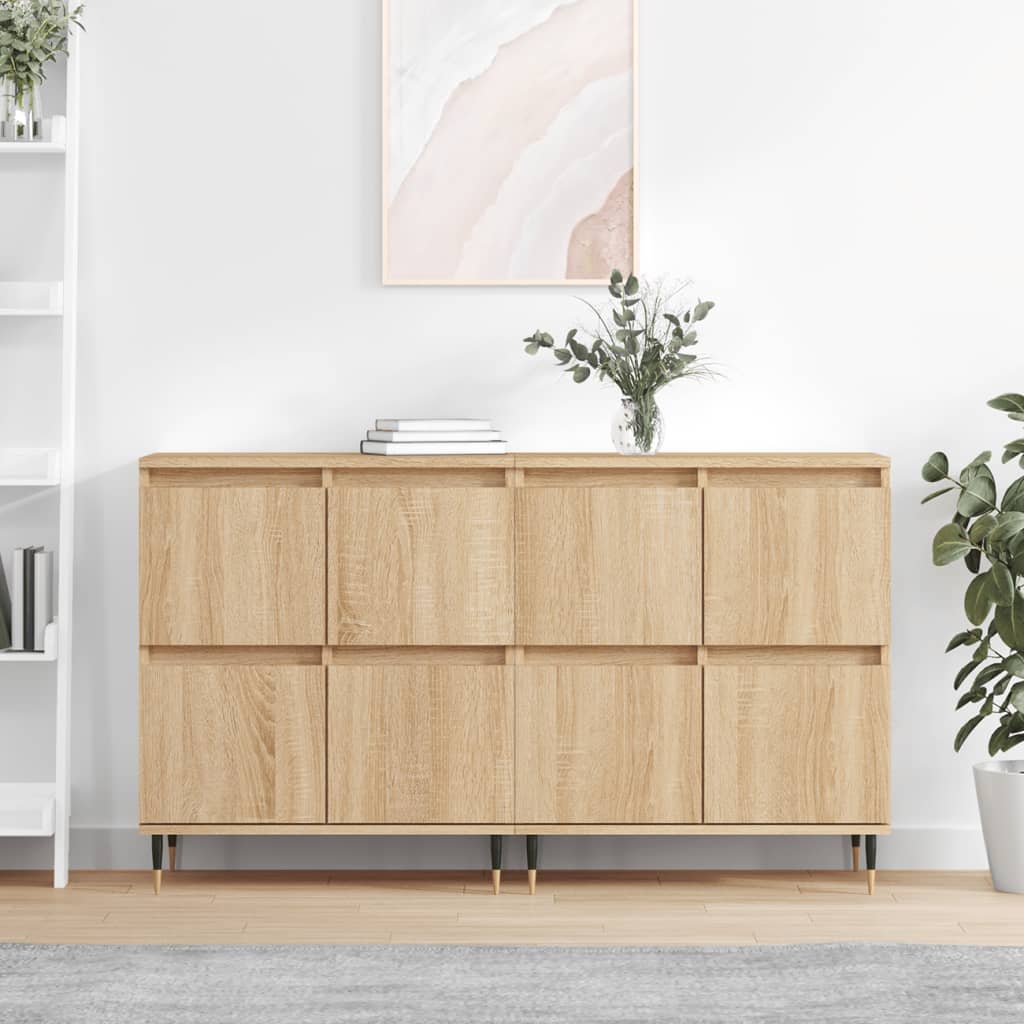Dressoirs 2 st bewerkt hout sonoma eikenkleurig