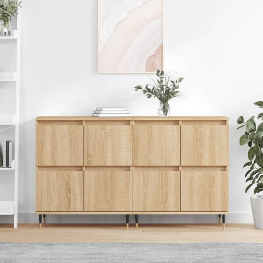 Dressoirs 2 st bewerkt hout sonoma eikenkleurig