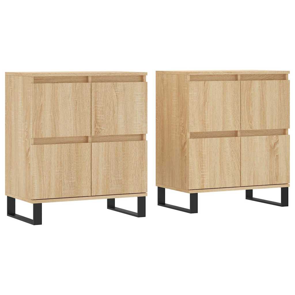 Dressoirs 2 st bewerkt hout sonoma eikenkleurig