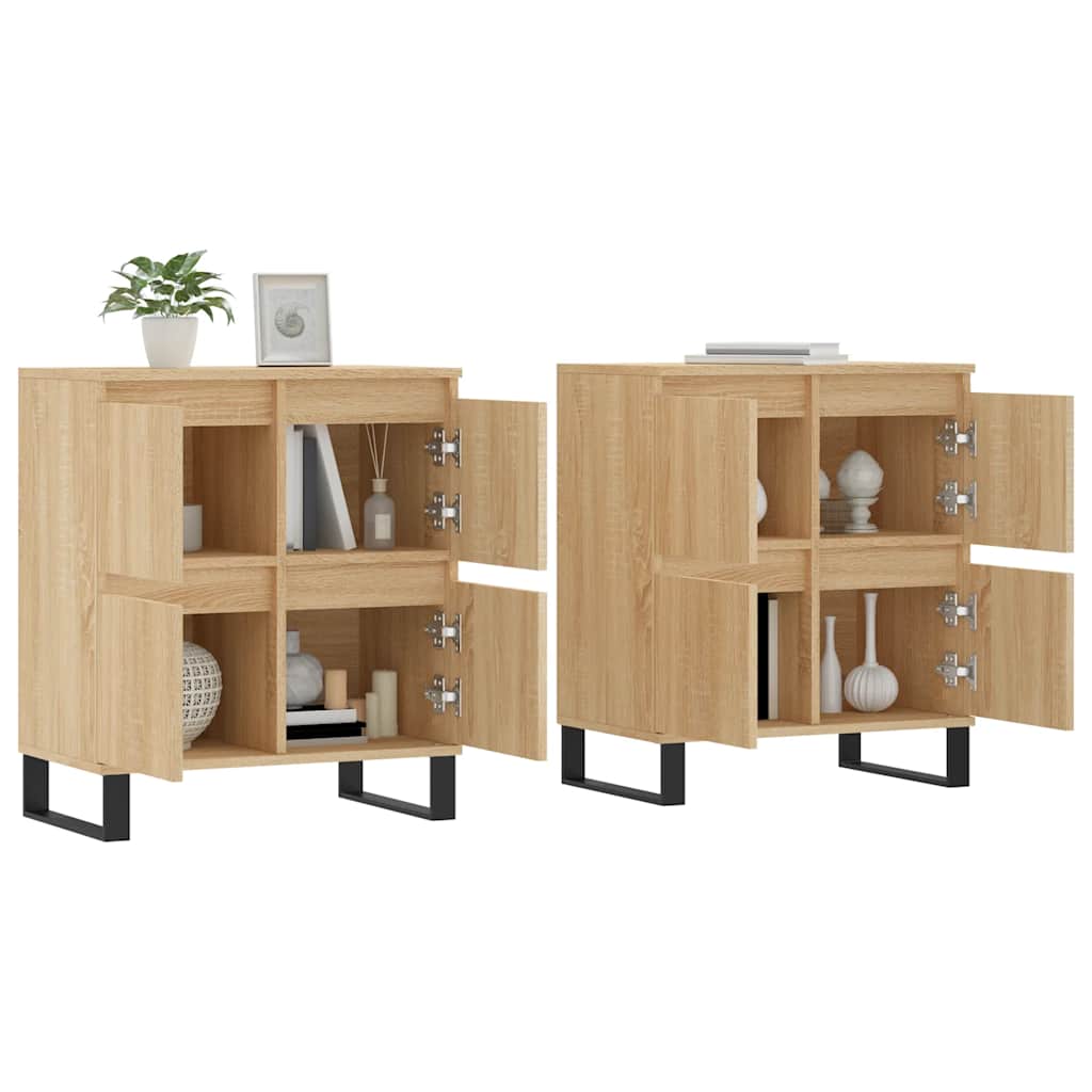 Dressoirs 2 st bewerkt hout sonoma eikenkleurig