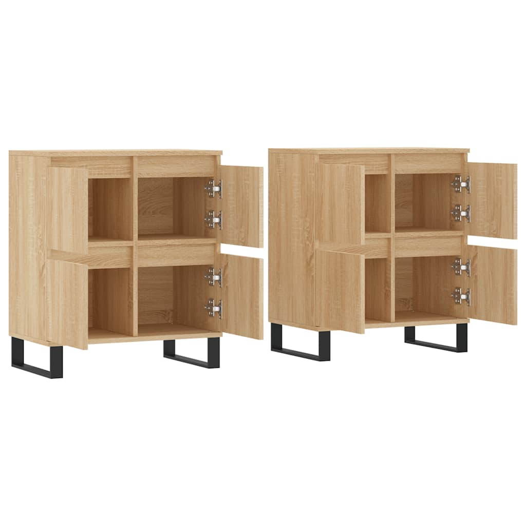 Dressoirs 2 st bewerkt hout sonoma eikenkleurig