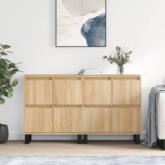 Dressoirs 2 st bewerkt hout sonoma eikenkleurig