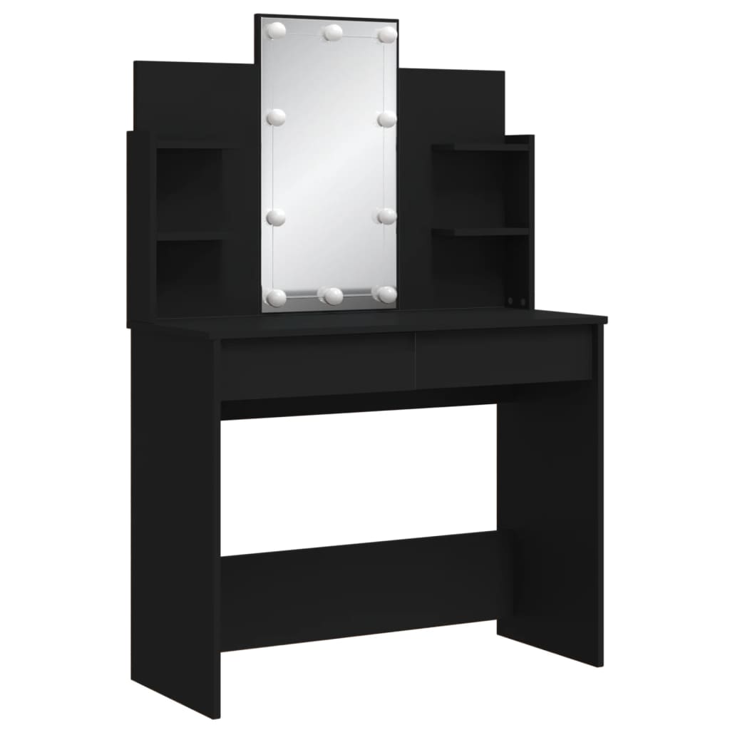 Kaptafel met LED-verlichting 96x40x142 cm zwart