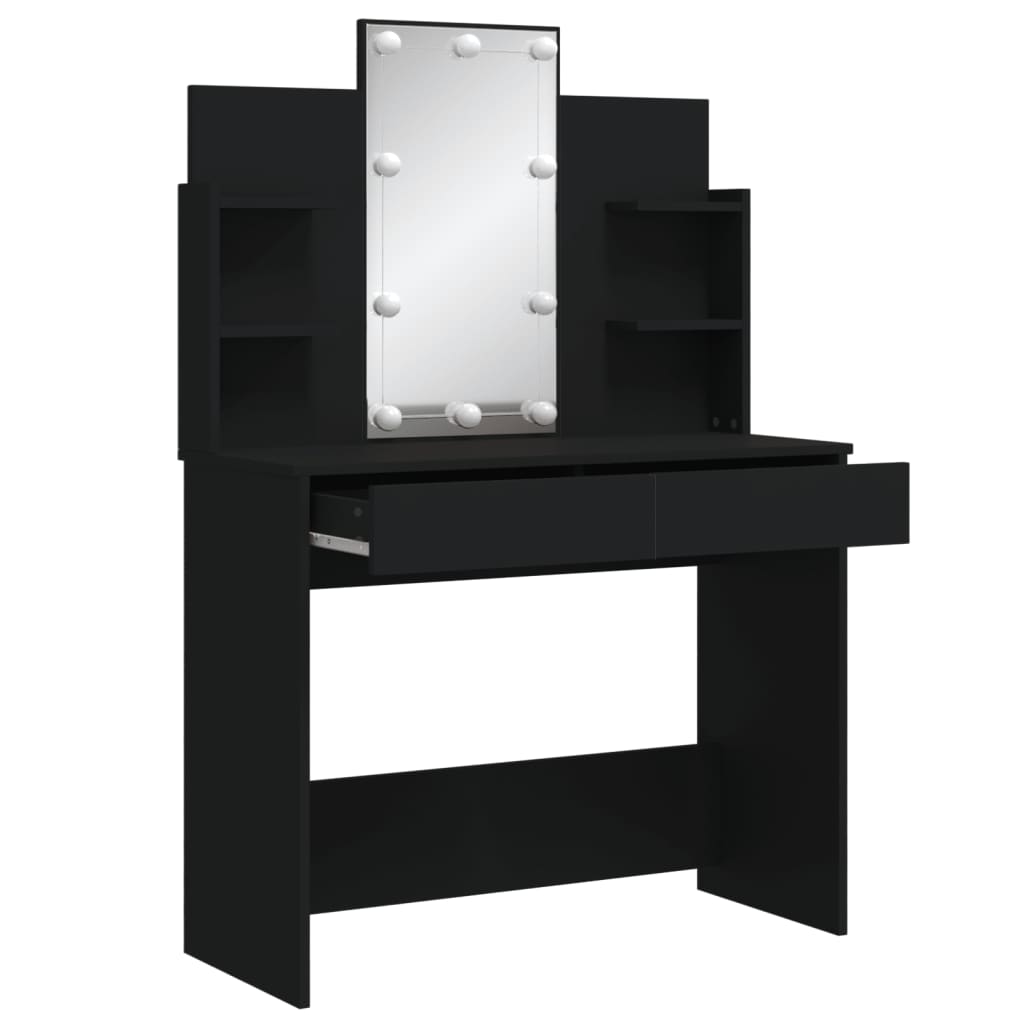 Kaptafel met LED-verlichting 96x40x142 cm zwart