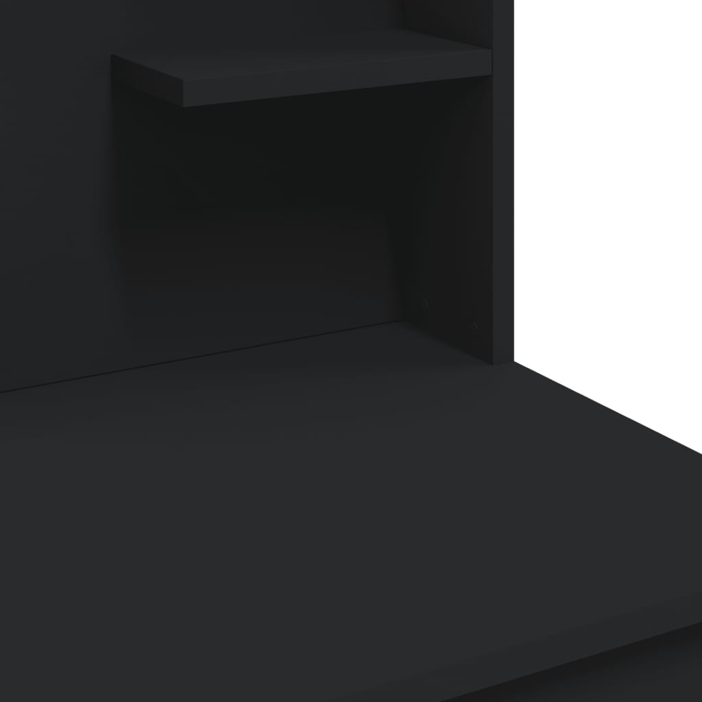Kaptafel met LED-verlichting 96x40x142 cm zwart