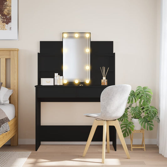 Kaptafel met LED-verlichting 96x40x142 cm zwart
