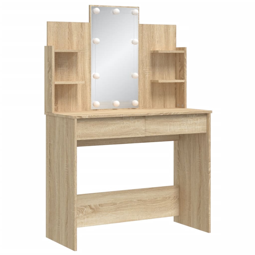 Kaptafel met LED-verlichting 96x40x142 cm sonoma eikenkleurig