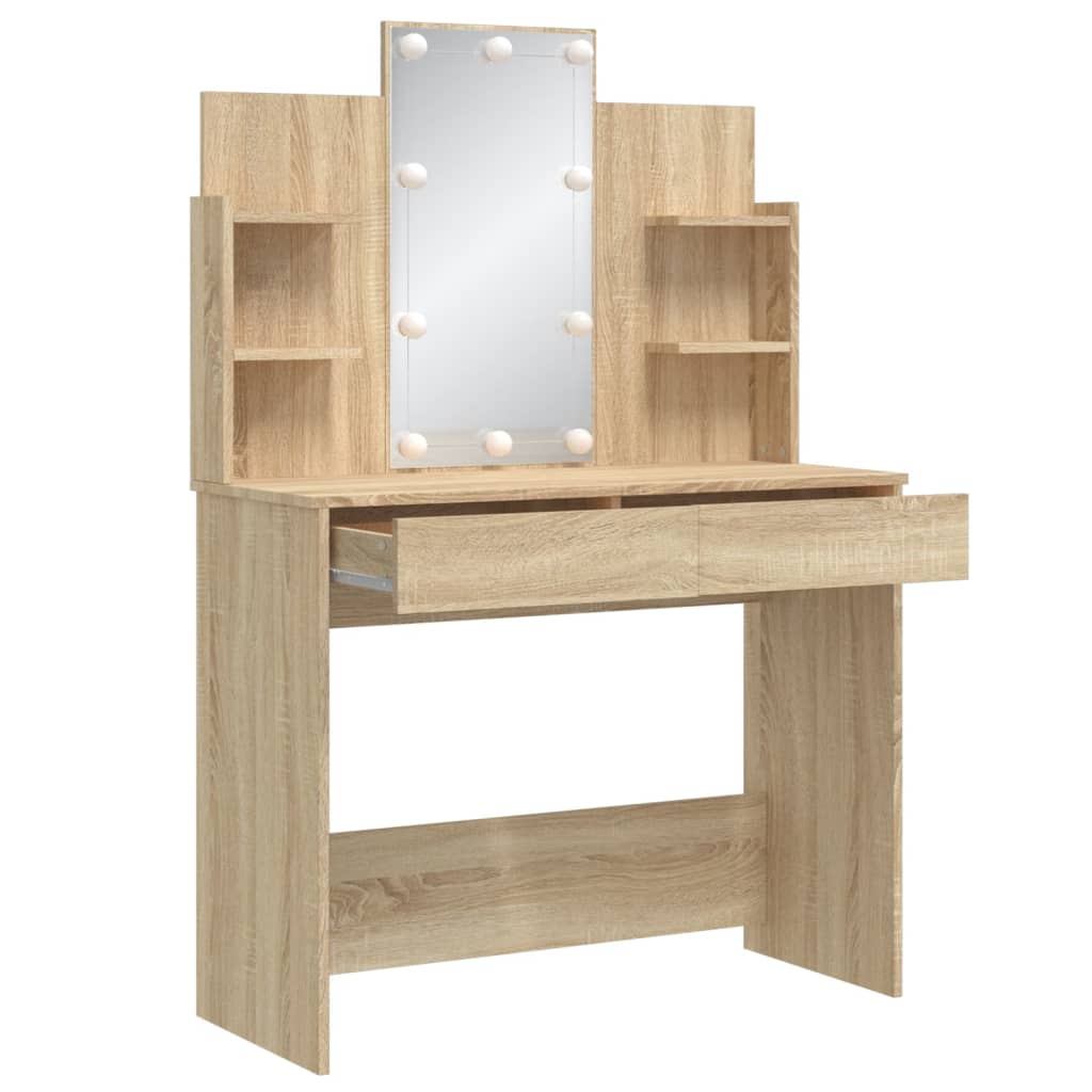 Kaptafel met LED-verlichting 96x40x142 cm sonoma eikenkleurig