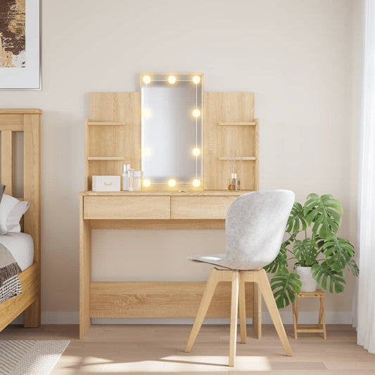 Kaptafel met LED-verlichting 96x40x142 cm sonoma eikenkleurig