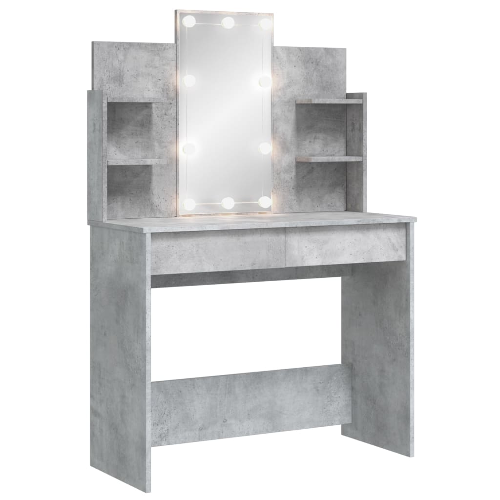 Kaptafel met LED-verlichting 96x40x142 cm betongrijs