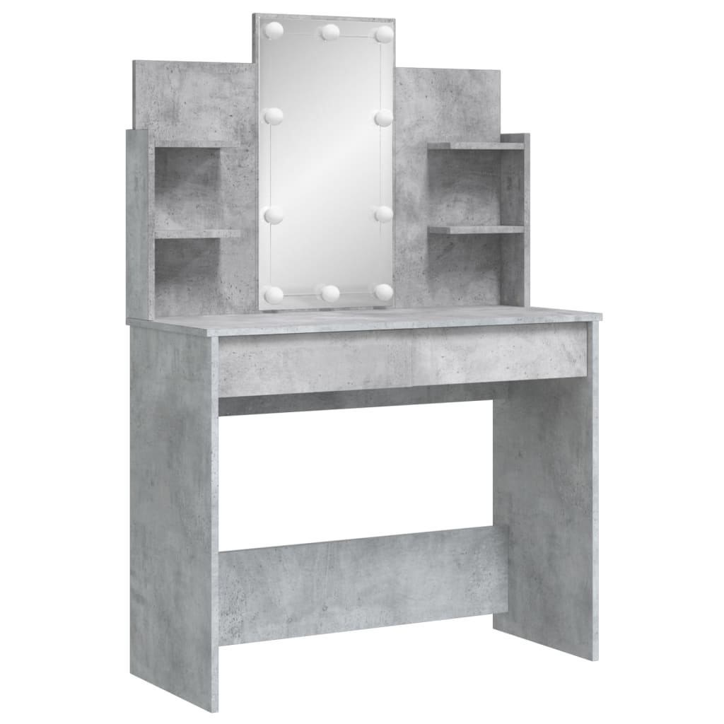 Kaptafel met LED-verlichting 96x40x142 cm betongrijs