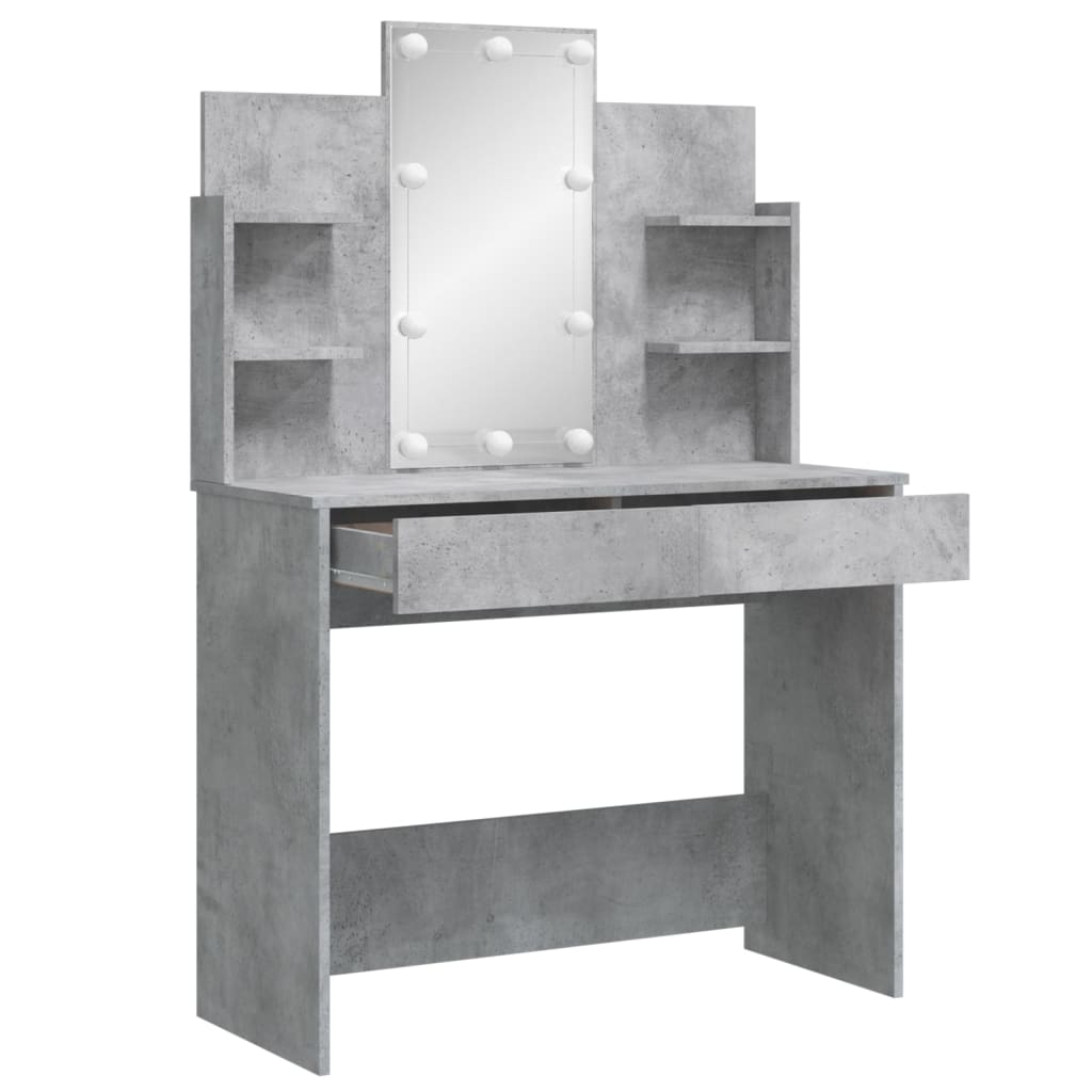 Kaptafel met LED-verlichting 96x40x142 cm betongrijs