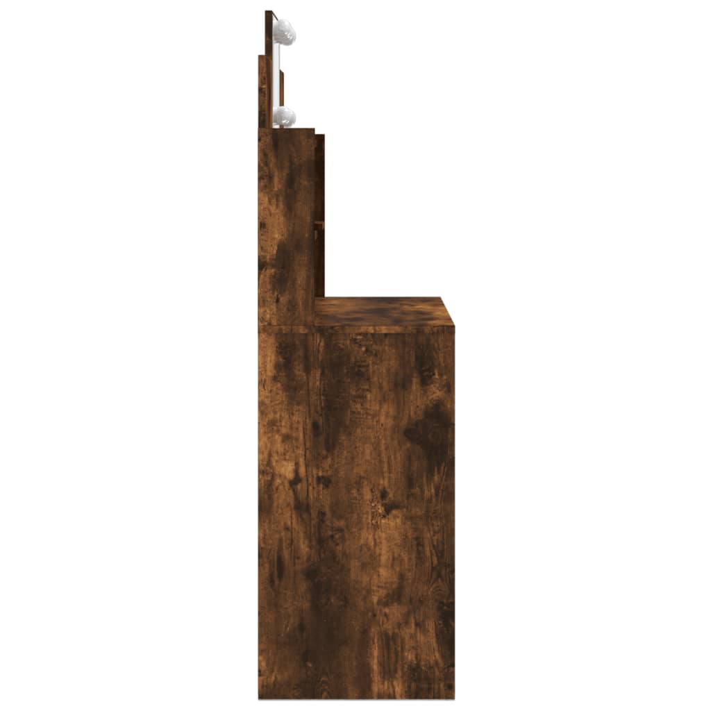 Kaptafel met LED-verlichting 96x40x142 cm gerookt eikenkleurig