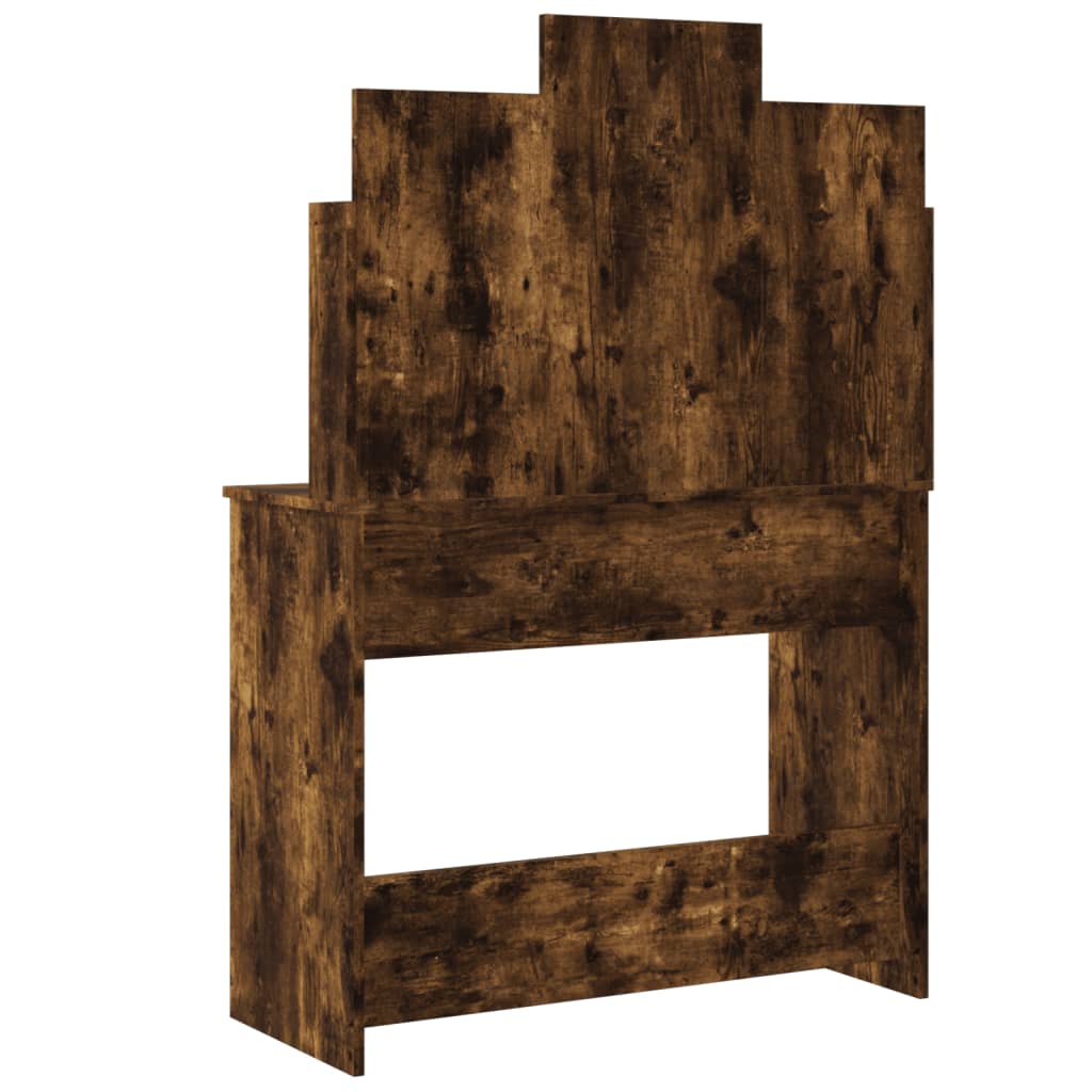 Kaptafel met LED-verlichting 96x40x142 cm gerookt eikenkleurig