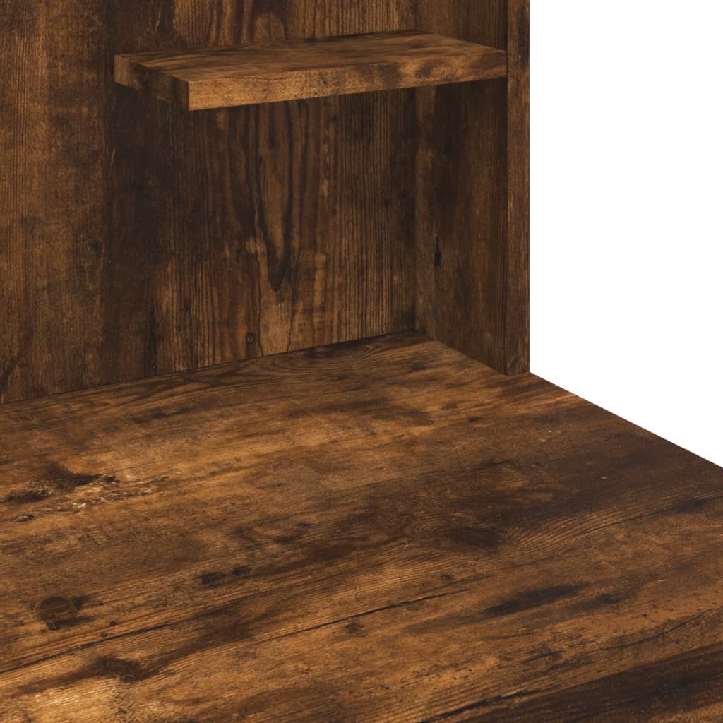 Kaptafel met LED-verlichting 96x40x142 cm gerookt eikenkleurig
