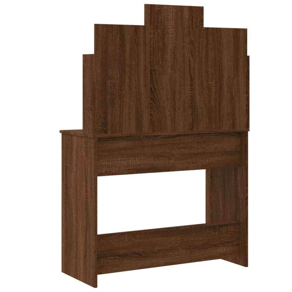 Kaptafel met LED-verlichting 96x40x142 cm bruin eikenkleur