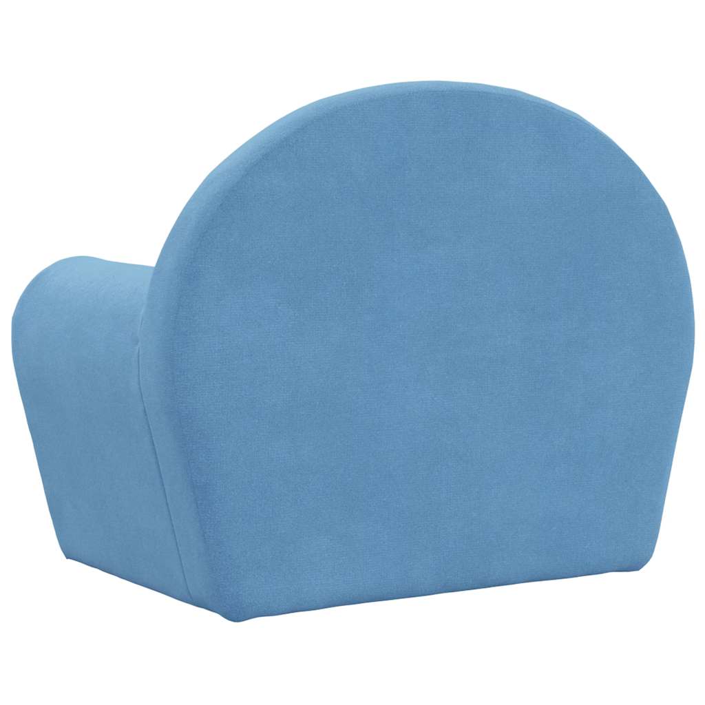 Kinderbank zacht pluche blauw