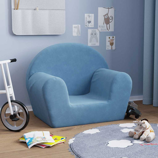 Kinderbank zacht pluche blauw