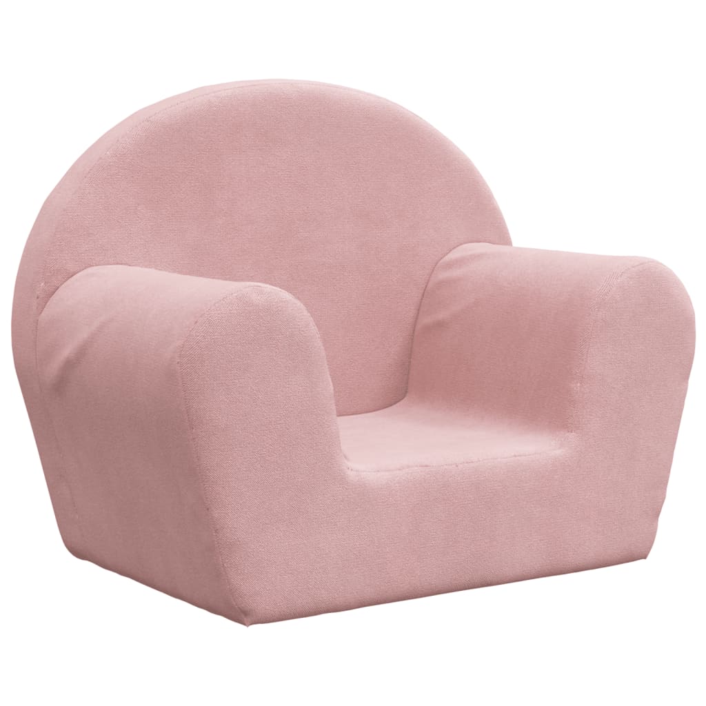 Kinderbank zacht pluche roze