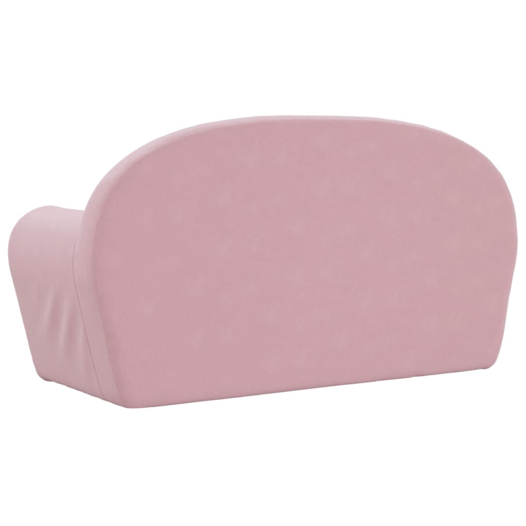 Kinderbank 2-zits zacht pluche roze