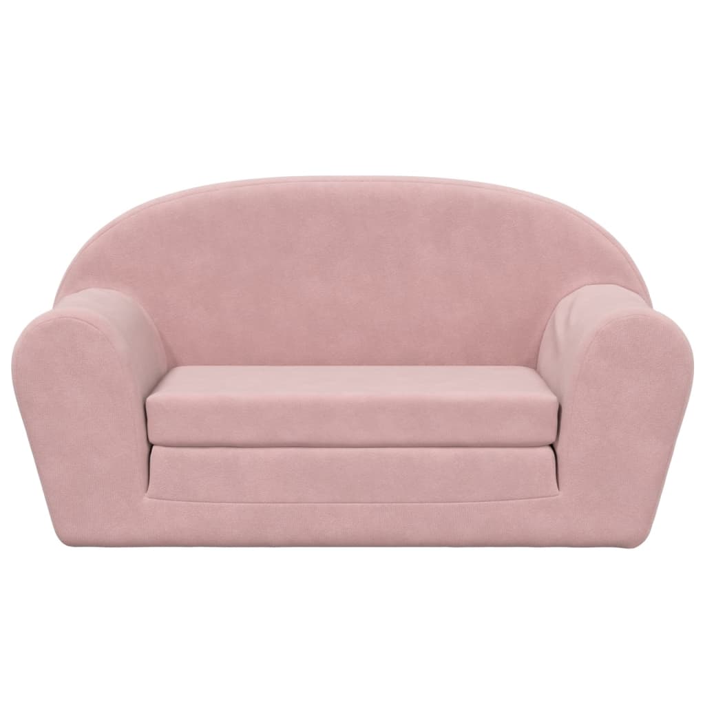 Kinderslaapbank 2-zits zacht pluche roze