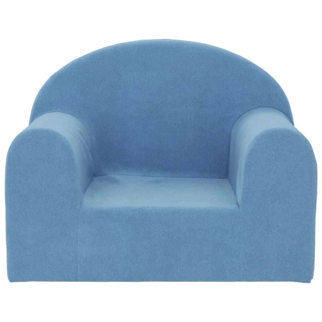 Kinderbank zacht pluche blauw
