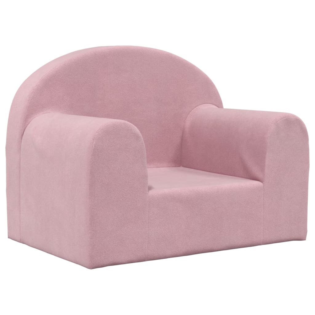 Kinderbank zacht pluche roze