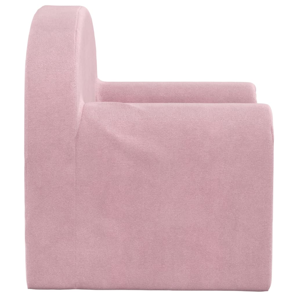 Kinderbank zacht pluche roze